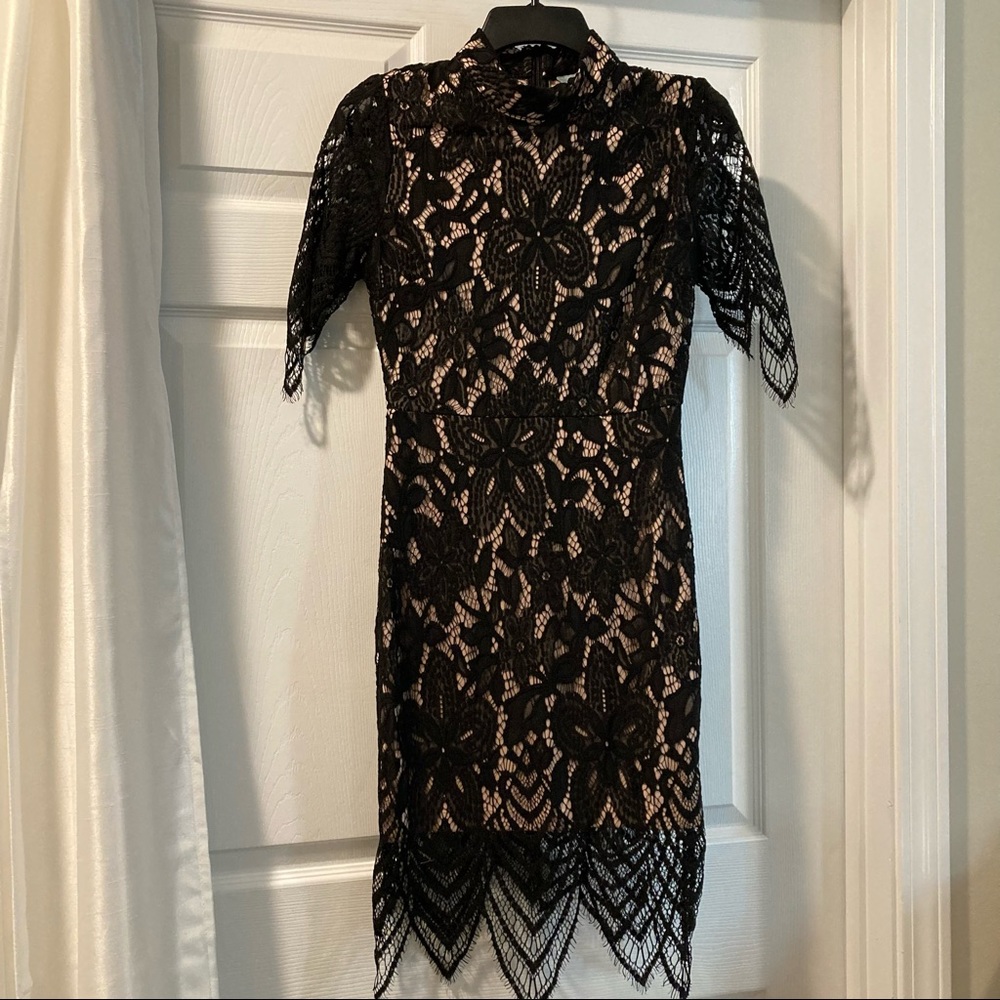 Skies Are Blue Lace Mock Neck Dress NWT XS